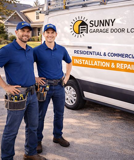 Professional Technicians garage door truck